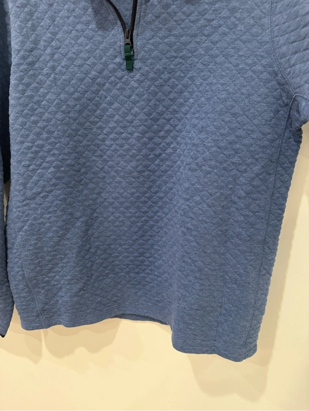 J. Crew Men's Quilted Half-Zip Pullover Sweater - Dusty Blue